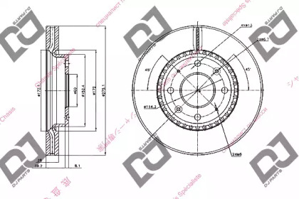 Тормозной диск DJ PARTS BD1373